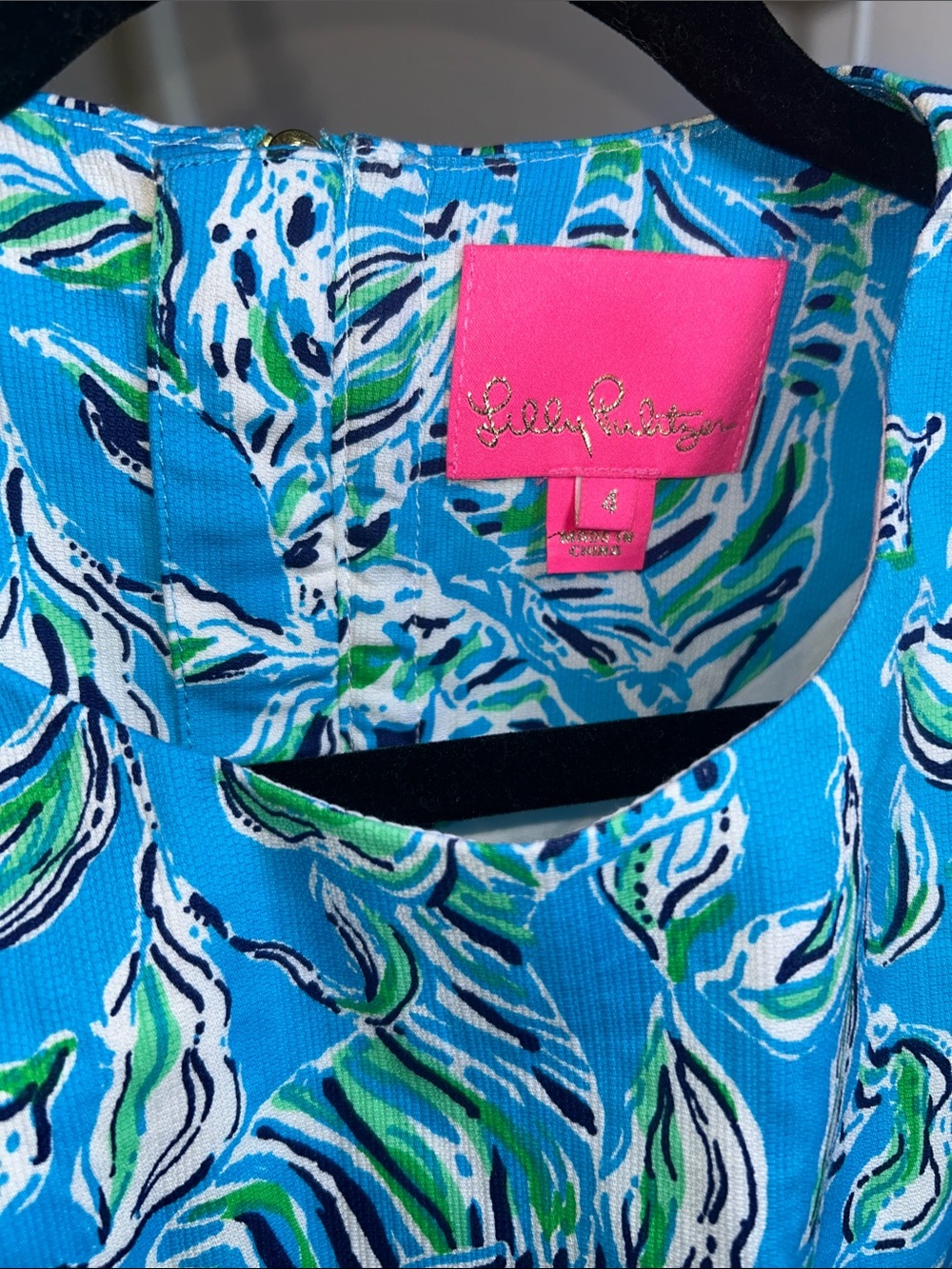 Lilly Pulitzer Mila Turquoise Blue Floral Midi Stretch Shift Dress - Picture 10 of 11